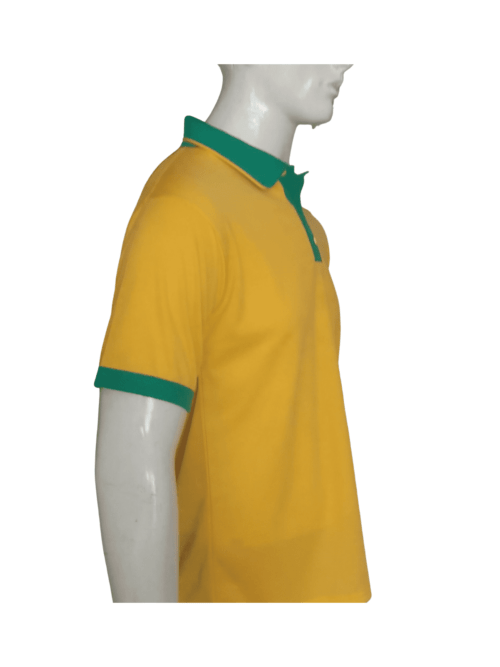 YELLOW AND EMERALD GREEN GOLF SHIRT SIDE