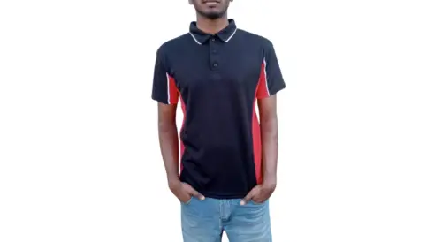 BLACK AND RED GOLF SHIRT CASUAL