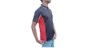 BLACK AND RED GOLF SHIRT SIDE