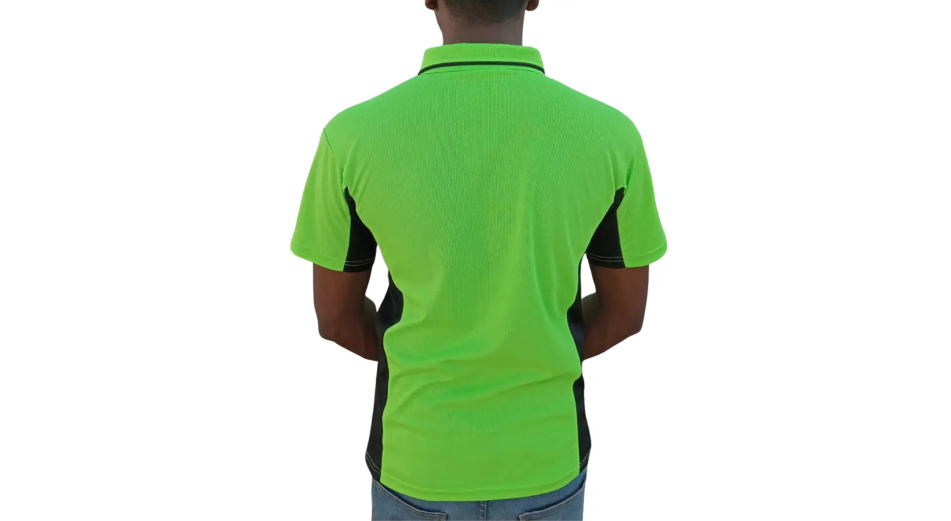 GOLF SHIRT GREEN AND BLACK BACK