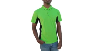 GOLF SHIRT GREEN AND BLACK FRONT