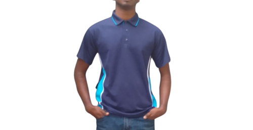 GOLF SHIRT NAVY AND LT BLUE FRONT