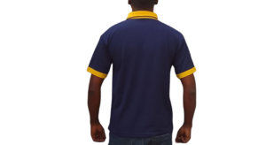 GOLF SHIRT NAVY AND YELLOW BACK