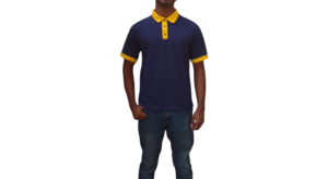 GOLF SHIRT NAVY AND YELLOW CASUAL