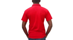 GOLF SHIRT RED AND NAVY SIDE BACK