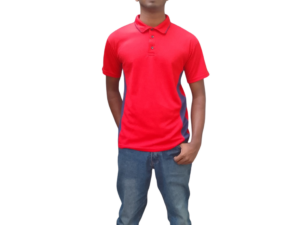 GOLF SHIRT RED AND NAVY SIDE CASUAL