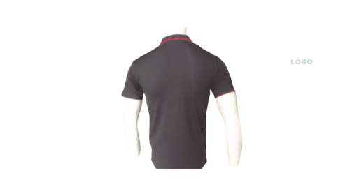 MENS BLACK AND RED PEEP OUT SLEEVES AND PIPING ON COLLAR BACK