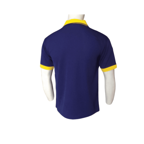 MENS NAVY AND YELLOW COLLAR PLAQUETS AND SLEEVE INSERTS BACK