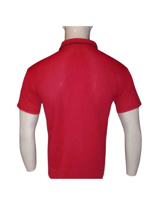 MENS RED AND NAVY SIDE PANEL SHIRT BACK