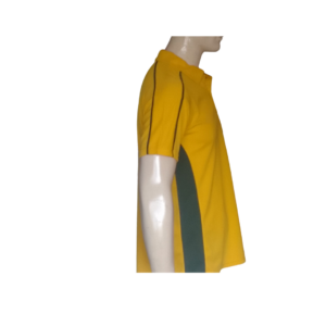 YELLOW AND BOTTLE GREEN SH PAN GOLF SHIRT SIDE