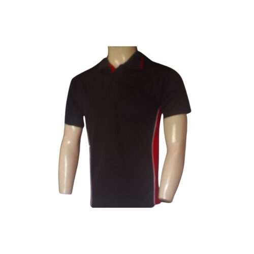 BLACK AND RED SIDE PANEL SHIRT FRONT