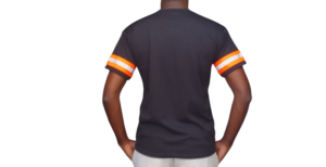 CALEB 1 BLACK AND ORANGE SAFETY SHIRT BACK