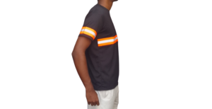 CALEB 1 BLACK AND ORANGE SAFETY SHIRT SIDE