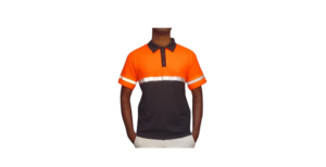 CALEB 1 ORANGE AND BLACK SAFETY GOLF SHIRT CASUAL