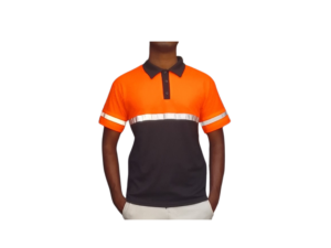 CALEB 1 ORANGE AND BLACK SAFETY GOLF SHIRT CASUAL