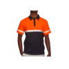 CALEB 1 ORANGE AND BLACK SAFETY GOLF SHIRT FRONT