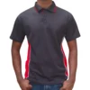 GOLF SHIRT BLACK AND RED SIDE WITH WHITE PIPING FRONT