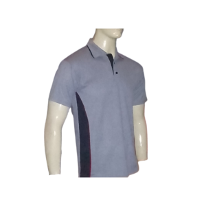 GREY AND NAVY GOLF SHIRT FRONT