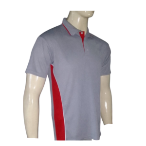 GREY AND RED GOLF SHIRT FRONT