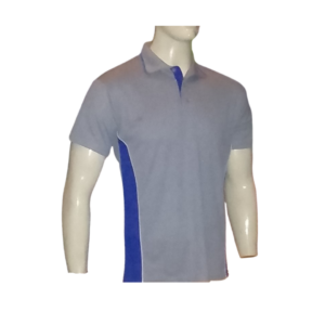 GREY AND ROYAL GOLF SHIRT FRONT