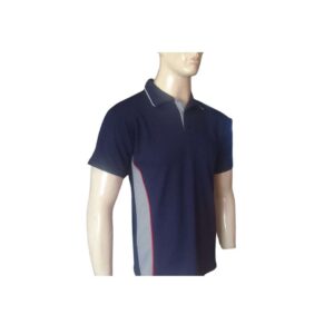 NAVY AND GREY SIDE PANEL SHIRT FRONT WITH RED PIPING