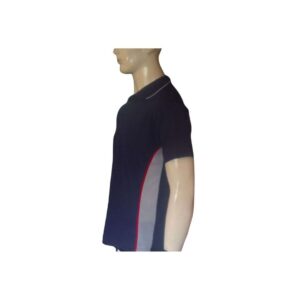 NAVY AND GREY SIDE PANEL SHIRT SIDE WITH RED PIPING