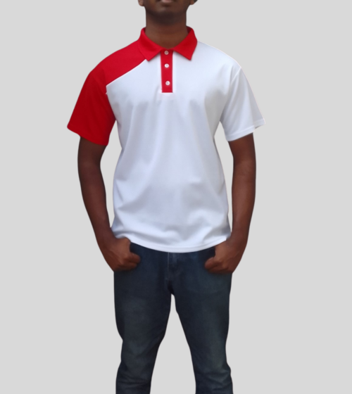 DIAGONAL SHOULDER PANEL RED CASUAL