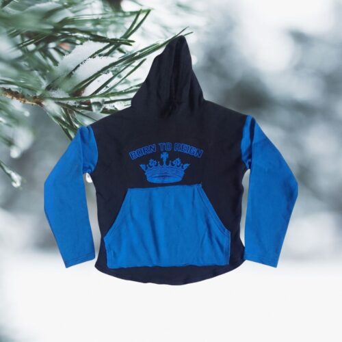 PRINTED BORN TO REIGN HOODIE BLUE