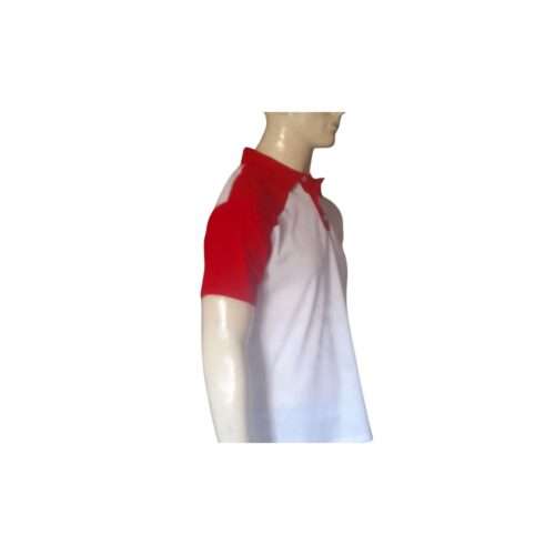 WHITE AND RED TWO COLOR SLEEVES SIDE
