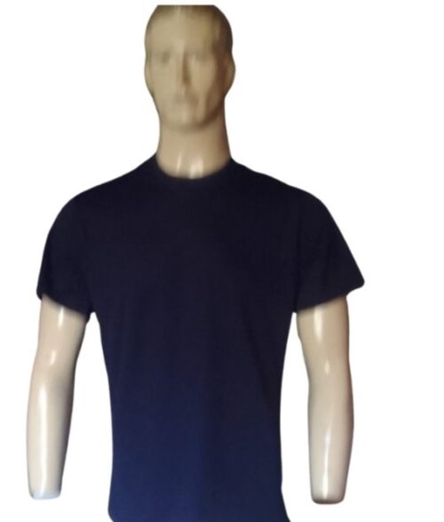 Polyester Bird's Eye Tee's NAVY T SHIRT FRONT ON MANIQUIN