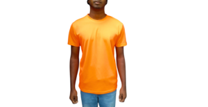 POLYESTER BIRD EYE ORANGE T SHIRT