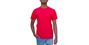 POLYESTER BIRD EYE RED T SHIRT