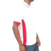 YOUTH WHITE AND RED GOLF SHIRT SIDE