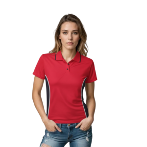 RED AND BLK LDS GOLF SHIRT 10